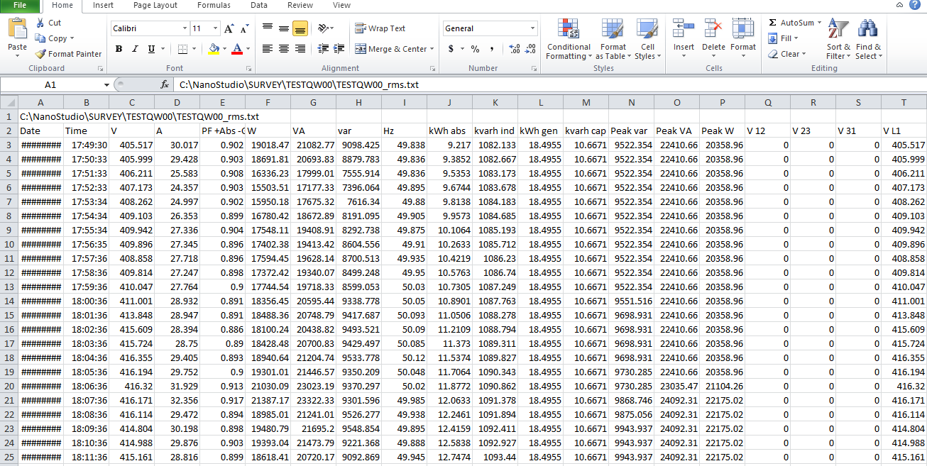 How to convert export measures text document to excel file for nanovip device 